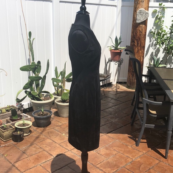 Nwt Calvin Klein black suede sheath dress size 2 - Picture 4 of 7